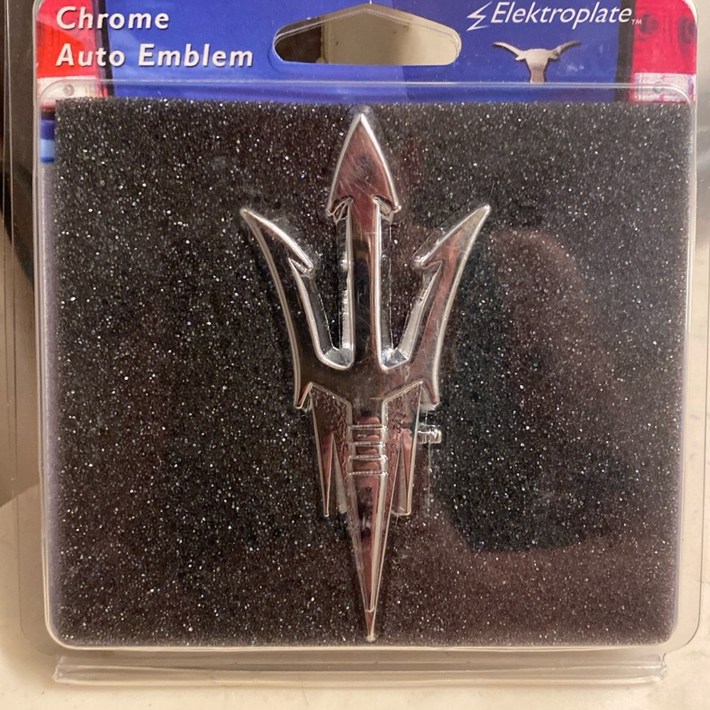 Arizona State Chrome Auto Emblem New in Box by Elektroplate